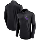 Black Colorado Rockies Fanatics Tough Minded Lightweight Quarter-Zip Pullover