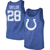 Jonathan Taylor Majestic Threads Player Name & Number Tri-Blend Tank Top - Indianapolis Colts Tops