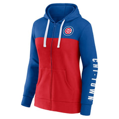 Royal/Red Chicago Cubs Fanatics Women's Take The Field Colorblocked Hoodie Full-Zip Jacket