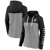 Black/Gray Chicago White Sox Fanatics Women's Take The Field Colorblocked Hoodie Full-Zip Jacket
