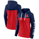Navy/Red Boston Red Sox Fanatics Women's Take The Field Colorblocked Hoodie Full-Zip Jacket