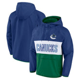 NHL Vancouver Canucks Fanatics Backhand Shooter Defender Anorak Raglan Hoodie Quarter-Zip Jacket