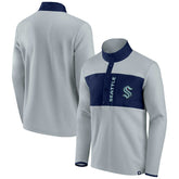 NHL Seattle Kraken Fanatics Hockey Polar Fleece Quarter-Snap Jacket