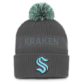 NHL Seattle Kraken Fanatics Authentic Pro Home Ice Cuffed Knit Hat with Pom
