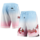 Blue/Pink Atlanta Braves Pro Standard Team Logo Pro Ombre Shorts