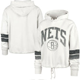 47 brand Brooklyn Nets '47 Women's Emerson Stripe Cropped Pullover Hoodie