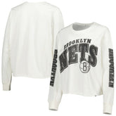 47 brand Brooklyn Nets '47 Women's Parkway Brush Back Long Sleeve Cropped T-Shirt