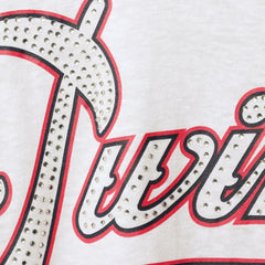 White/Red Minnesota Twins Touch Women's Base Runner 3/4-Sleeve V-Neck T-Shirt