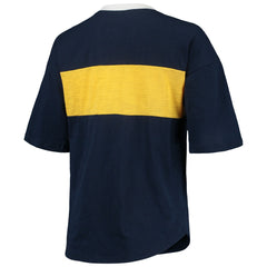 Navy/Gold Milwaukee Brewers Touch Women's Lead Off Notch Neck T-Shirt