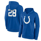 Jonathan Taylor Women's Player Icon Name & Number V-Neck Pullover Hoodie - Indianapolis Colts Hoodies
