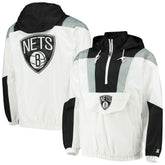 Brooklyn Nets Starter Striker Crinkle Half-Zip Hoodie Jacket