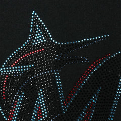Black Miami Marlins DKNY Sport Women's Carrie Pullover Sweatshirt