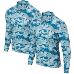 Blue New York Yankees Digital Camo Performance Quarter-Zip Pullover Jacket