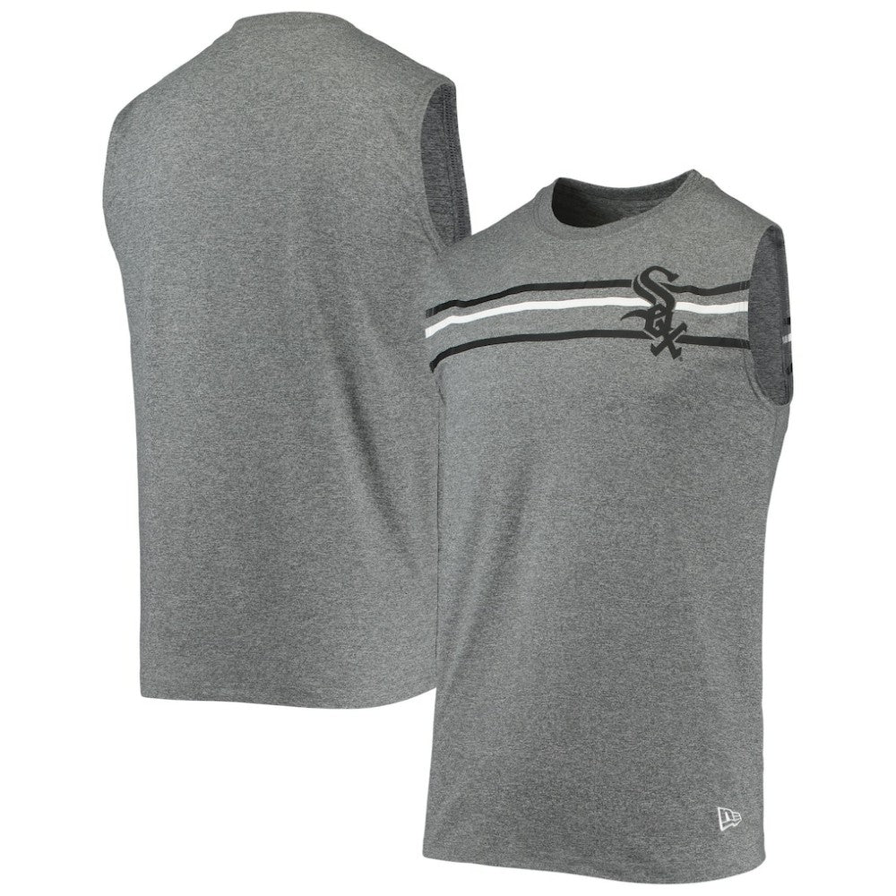 Heathered Gray Chicago White Sox New Era Muscle Tank Top