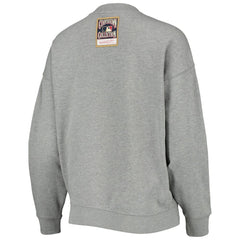 Heathered Gray Chicago Cubs Mitchell & Ness Women's Cooperstown Collection Logo Lightweight Pullover Sweatshirt