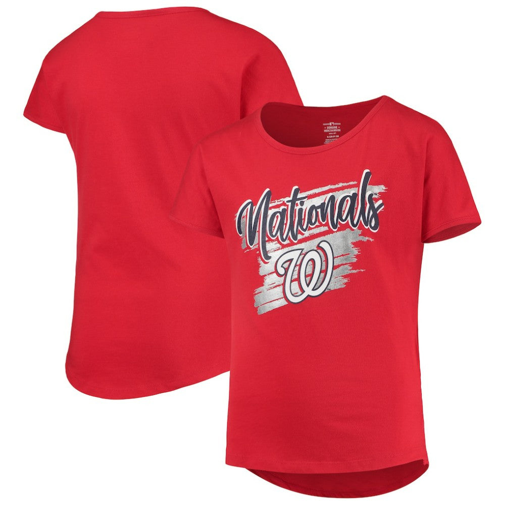 Red Washington Nationals Girls Youth Dream Scoop-Neck T-Shirt