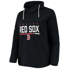 Black Boston Red Sox Levelwear Women's Vega Funnel Neck Raglan Pullover Sweatshirt