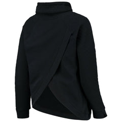 Black Chicago Cubs Levelwear Women's Vega Funnel Neck Raglan Pullover Sweatshirt