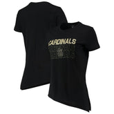 Black St. Louis Cardinals Levelwear Women's Birch Delta Asymmetrical T-Shirt
