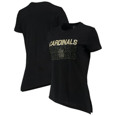 Black St. Louis Cardinals Levelwear Women's Birch Delta Asymmetrical T-Shirt