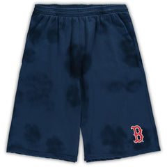 Navy Boston Red Sox Big & Tall Tye Dye Fleece Shorts