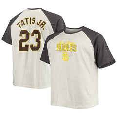 Oatmeal/Heathered Charcoal Fernando Tatis Jr. San Diego Padres Big & Tall Name & Number Raglan T-Shirt