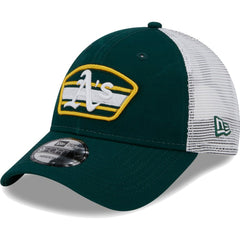 Green/White Athletics New Era Logo Patch 9FORTY Trucker Snapback Hat