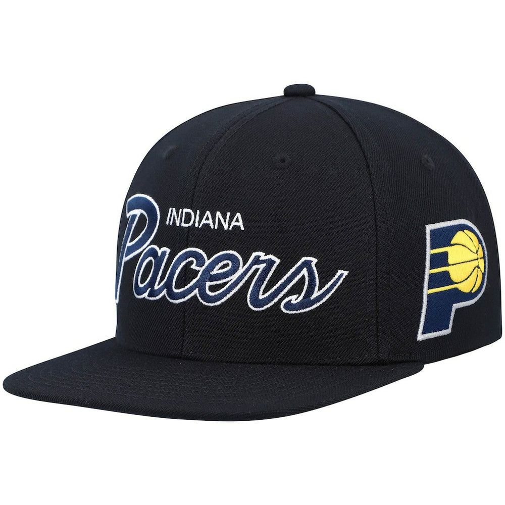 Mitchell & Ness Indiana Pacers Hardwood Classics Script 2.0 Snapback Hat