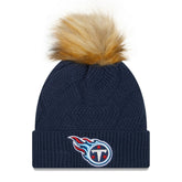 Women's Snowy Cuffed Knit Hat with Pom - Tennessee Titans Hats