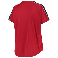 Red Washington Nationals Women's Plus Size Diva Notch Neck Raglan T-Shirt
