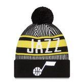 New Era Utah Jazz Striped Cuffed Pom Knit Hat