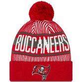 Striped Cuffed Knit Hat with Pom - Tampa Bay Buccaneers Hats