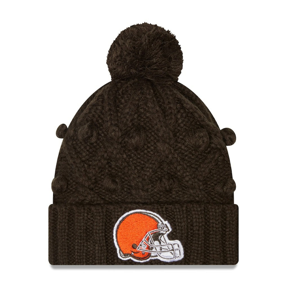 Girls Youth Toasty Cuffed Knit Hat with Pom - Cleveland Browns Hats