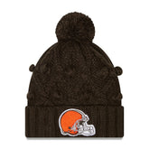 Girls Youth Toasty Cuffed Knit Hat with Pom - Cleveland Browns Hats