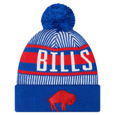 Youth Striped Historic Cuffed Knit Hat with Pom - Buffalo Bills Hats