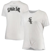 White Chicago White Sox New Era Women's Plus Size 2-Hit Front Knot T-Shirt