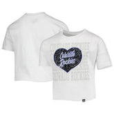 White Colorado Rockies New Era Girls Youth Flip Sequin Heart Crop Top