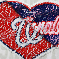 White Washington Nationals New Era Girls Youth Flip Sequin Heart Crop Top