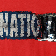 Red Washington Nationals New Era Girls Youth Flip Sequin Team T-Shirt