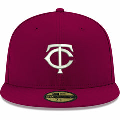 Cardinal Minnesota Twins New Era White Logo 59FIFTY Fitted Hat