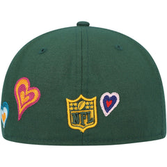 Chain Stitch Heart 59FIFTY Fitted Hat - Green Bay Packers Hats