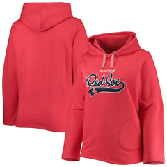 Red Boston Red Sox Soft as a Grape Women's Plus Size Side Split Pullover Hoodie