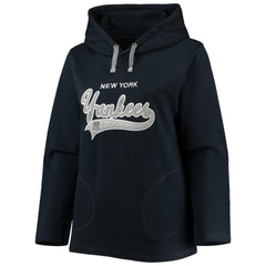 Navy New York Yankees Soft as a Grape Women's Plus Size Side Split Pullover Hoodie