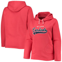 Red St. Louis Cardinals Soft as a Grape Women's Plus Size Side Split Pullover Hoodie