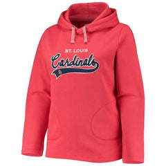 Red St. Louis Cardinals Soft as a Grape Women's Plus Size Side Split Pullover Hoodie