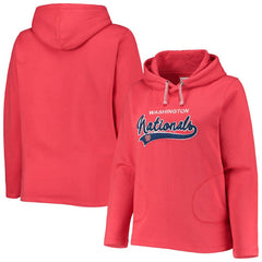 Red Washington Nationals Soft as a Grape Women's Plus Size Side Split Pullover Hoodie