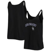 Black Colorado Rockies Soft as a Grape Women's Slouchy Tank Top