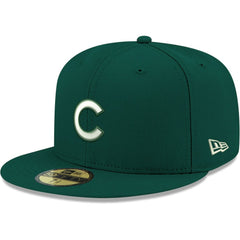 Green Chicago Cubs New Era White Logo 59FIFTY Fitted Hat