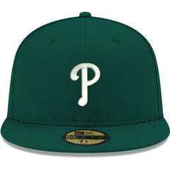 Green Philadelphia Phillies New Era White Logo 59FIFTY Fitted Hat