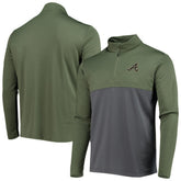 Olive Atlanta Braves Levelwear Delta Pursue Quarter-Zip Jacket